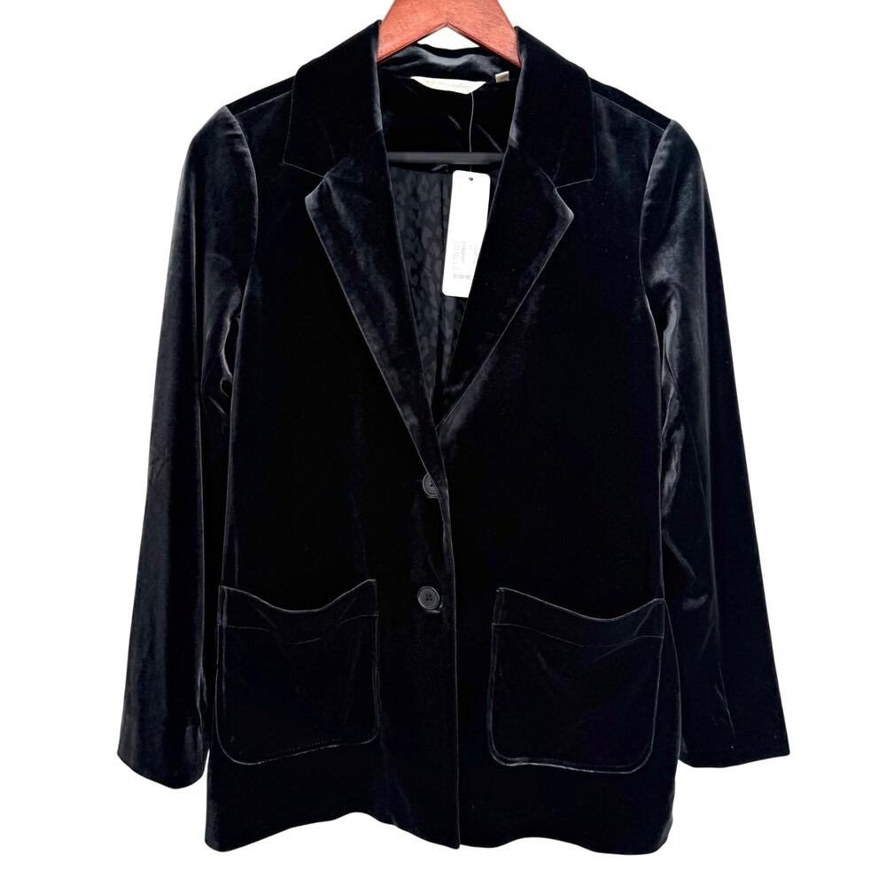 NEW NWT $180 Soft Surroundings Small BEAUTIFUL Velvet Holiday Blazer Shirt Top